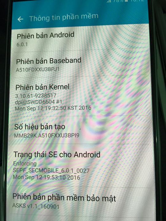 Samsung A510FD A5 2016 6.0.1 Tiếng Việt OK
